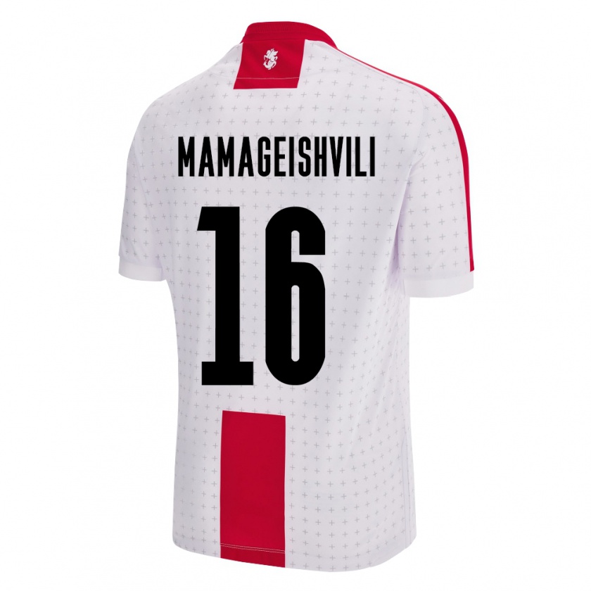 Kandiny Herren Georgien Gizo Mamageishvili #16 Weiß Heimtrikot Trikot 24-26 T-Shirt Österreich