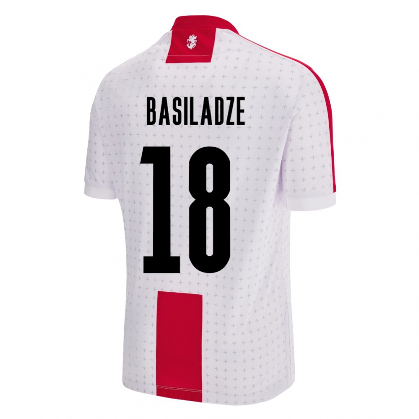 Kandiny Hombre Camiseta Georgia Aleko Basiladze #18 Blanco 1ª Equipación 24-26 La Camisa