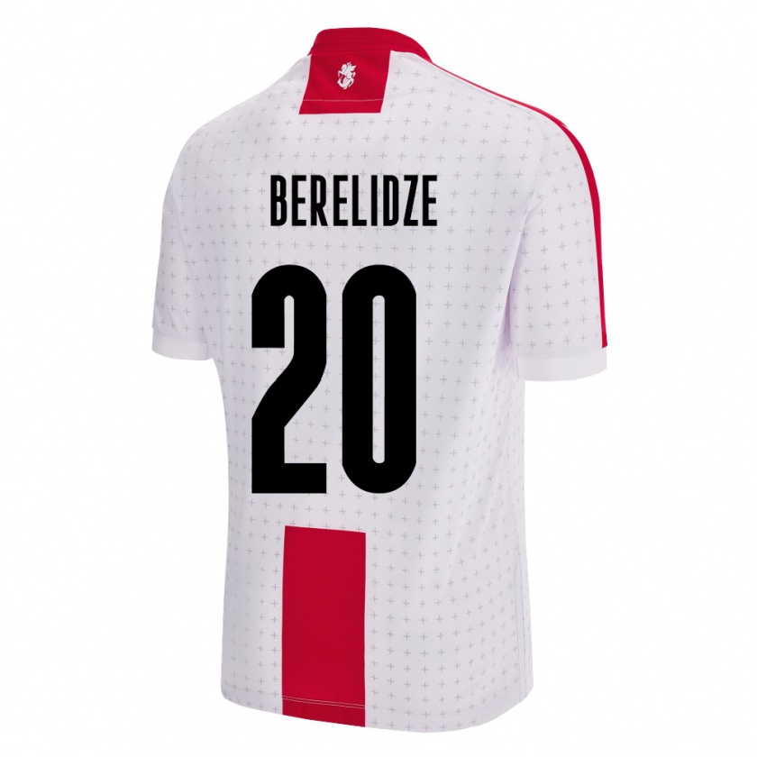 Kandiny Hombre Camiseta Georgia Tsotne Berelidze #20 Blanco 1ª Equipación 24-26 La Camisa