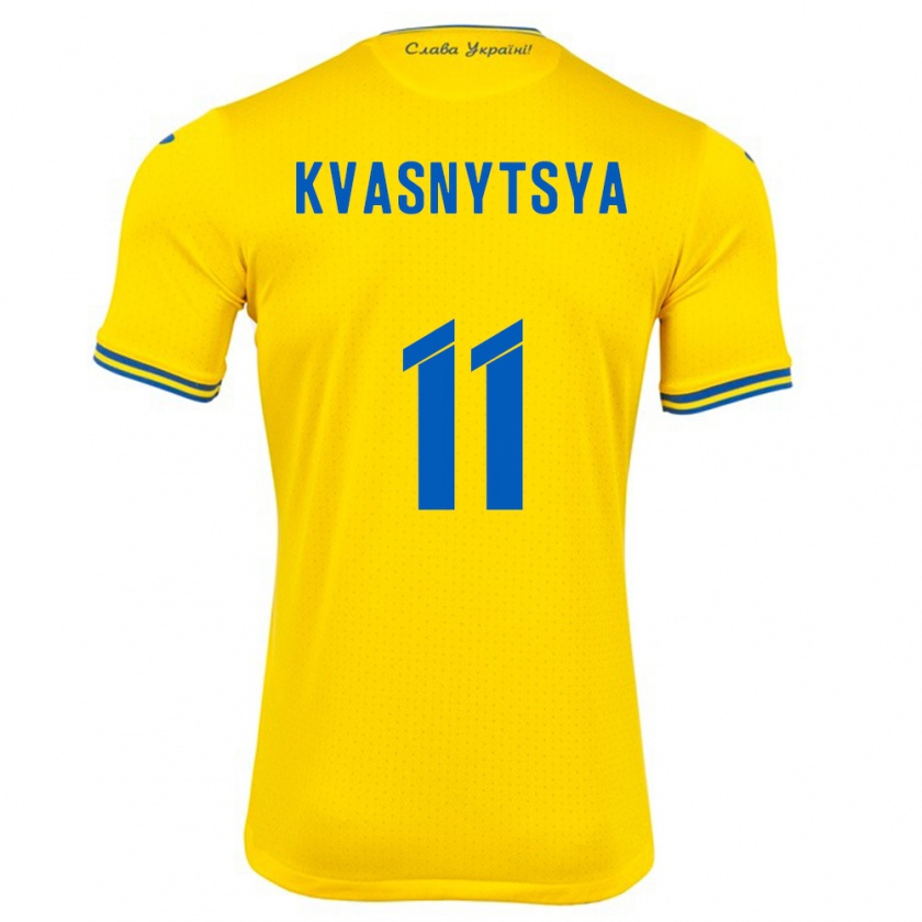 KandinyメンズウクライナIlya Kvasnytsya#11黄ホームシャツ24-26ジャージーユニフォーム