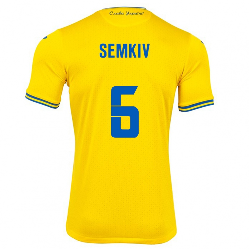 Kandiny Herren Ukraine Dayana Semkiv #6 Gelb Heimtrikot Trikot 24-26 T-Shirt Österreich