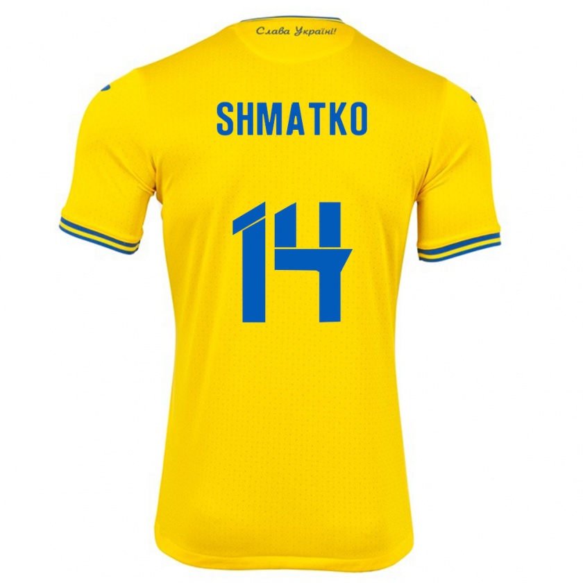 Kandiny Herren Ukraine Lyubov Shmatko #14 Gelb Heimtrikot Trikot 24-26 T-Shirt Österreich