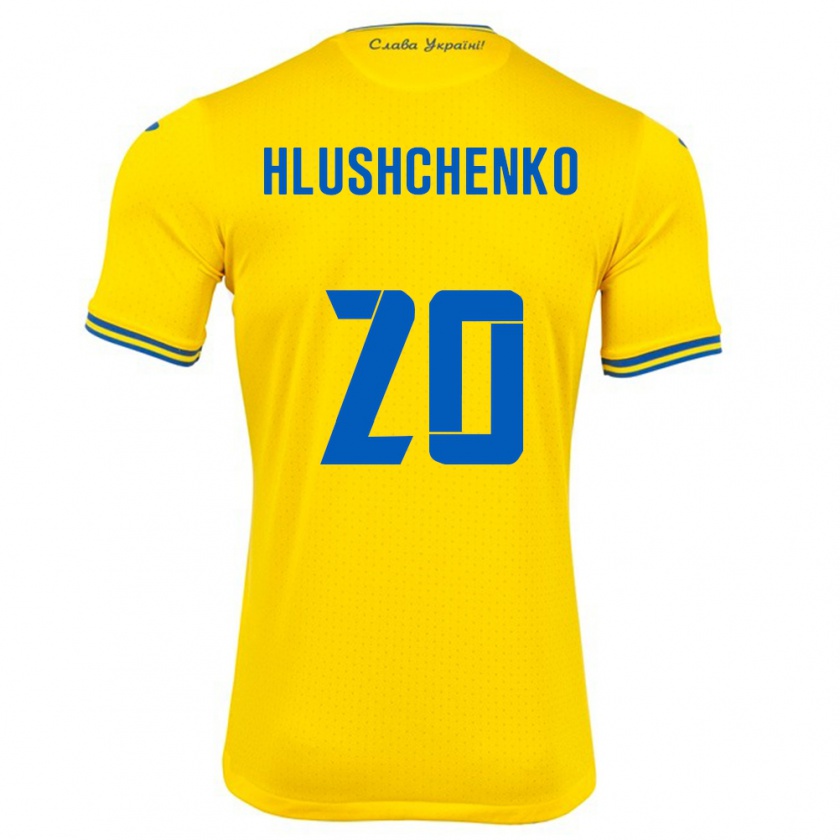 Kandiny Heren Oekraïne Inna Hlushchenko #20 Geel Thuisshirt Thuistenue 24-26 T-Shirt