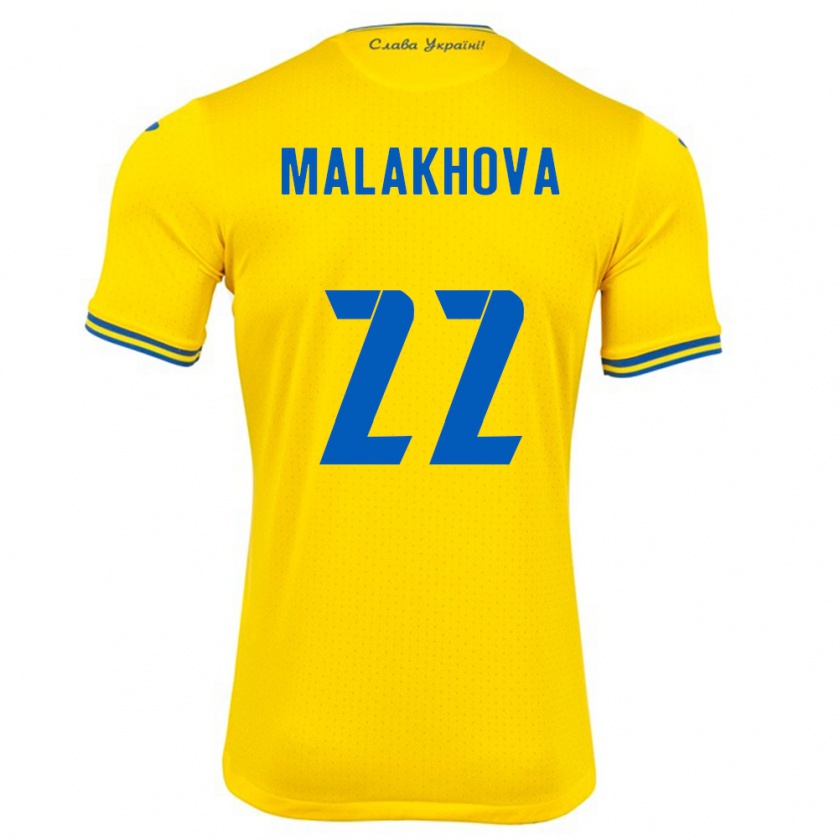 Kandiny Herren Ukraine Yana Malakhova #22 Gelb Heimtrikot Trikot 24-26 T-Shirt Österreich