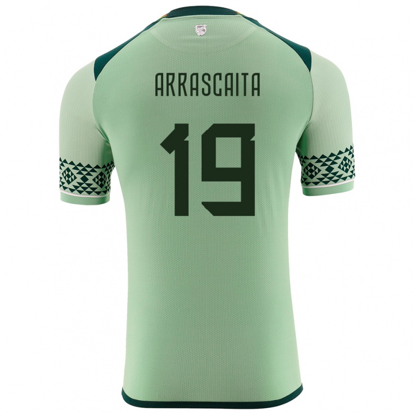 Kandiny Uomo Maglia Bolivia Jaime Arrascaita #19 Verde Chiaro Kit Gara Home 24-26 Maglietta