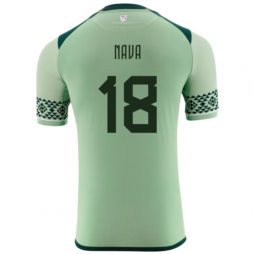 Kandiny Hombre Camiseta Bolivia Fernando Nava #18 Verde Claro 1ª Equipación 24-26 La Camisa México