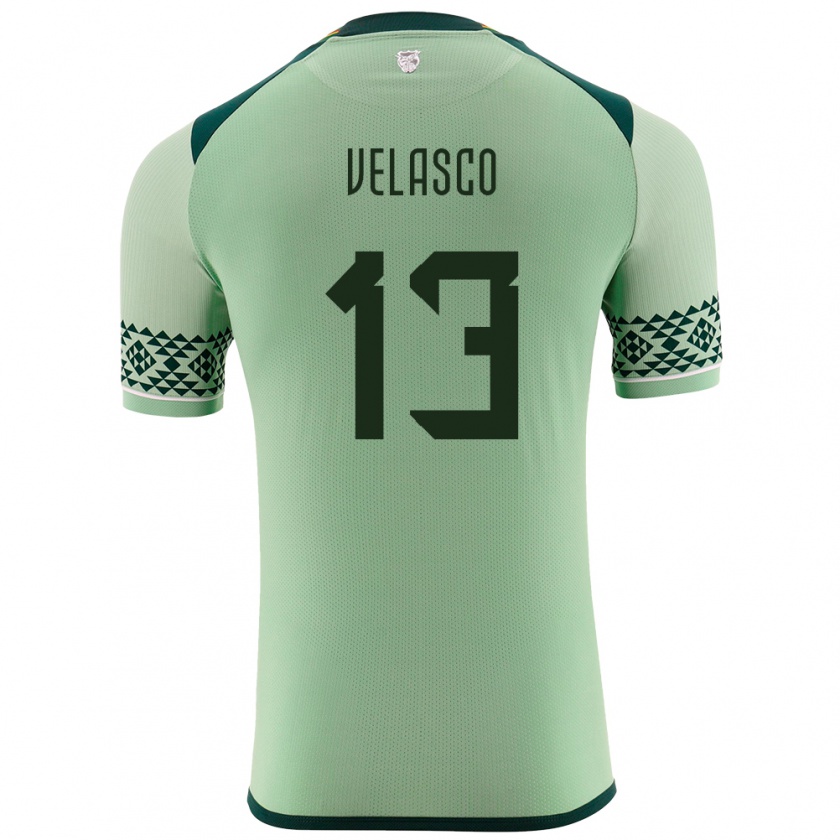 Kandiny Heren Bolivia Jhon Velasco #13 Licht Groen Thuisshirt Thuistenue 24-26 T-Shirt