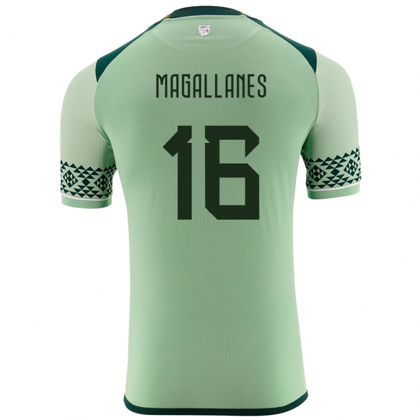 Kandiny Uomo Maglia Bolivia Juan Magallanes #16 Verde Chiaro Kit Gara Home 24-26 Maglietta