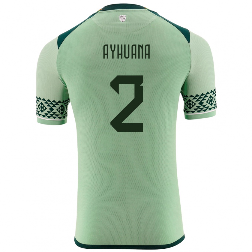 Kandiny Uomo Maglia Bolivia Anderson Ayhuana #2 Verde Chiaro Kit Gara Home 24-26 Maglietta