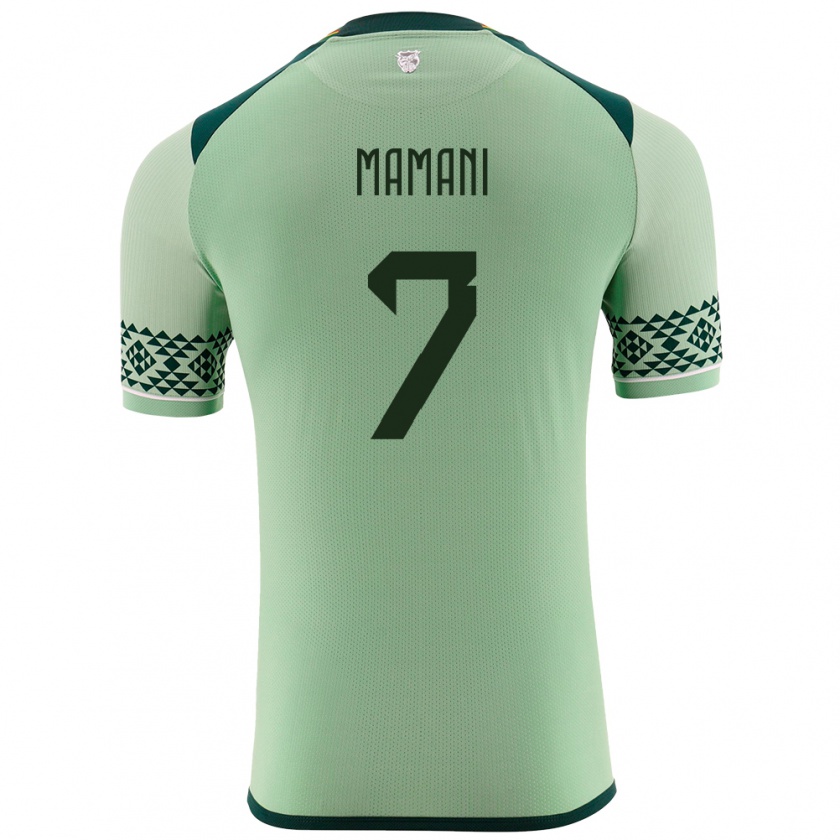 Kandiny Uomo Maglia Bolivia Braian Mamani #7 Verde Chiaro Kit Gara Home 24-26 Maglietta