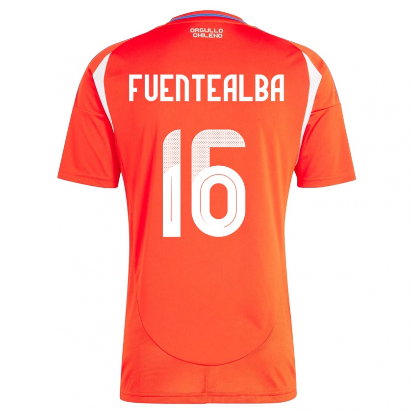 Kandiny Hombre Camiseta Chile Jeison Fuentealba #16 Rojo 1ª Equipación 24-26 La Camisa