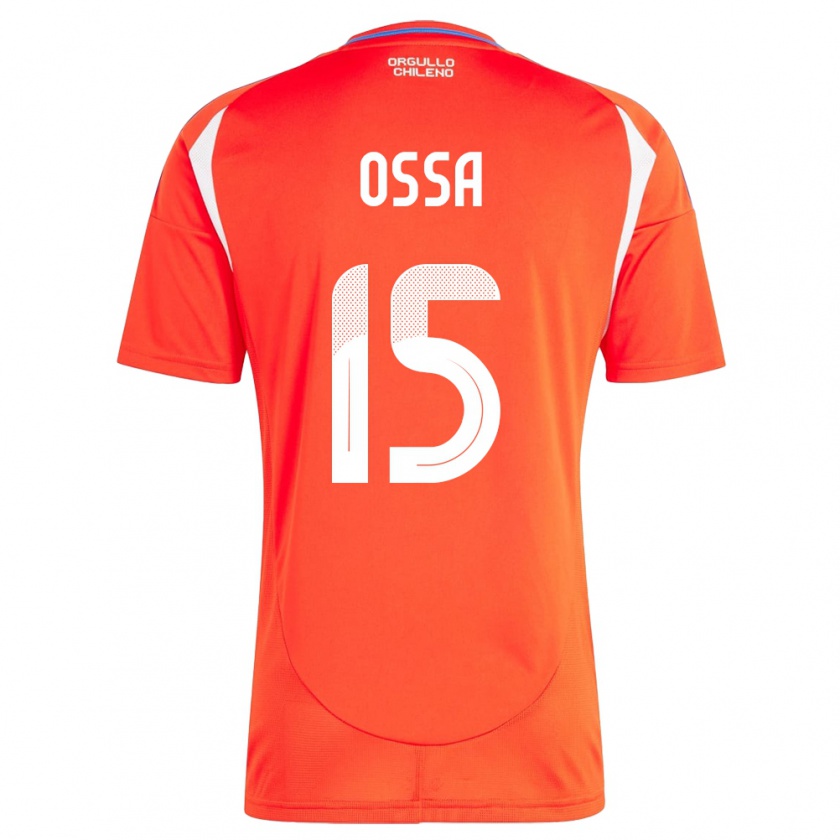 Kandiny Heren Chili Diego Ossa #15 Rood Thuisshirt Thuistenue 24-26 T-Shirt