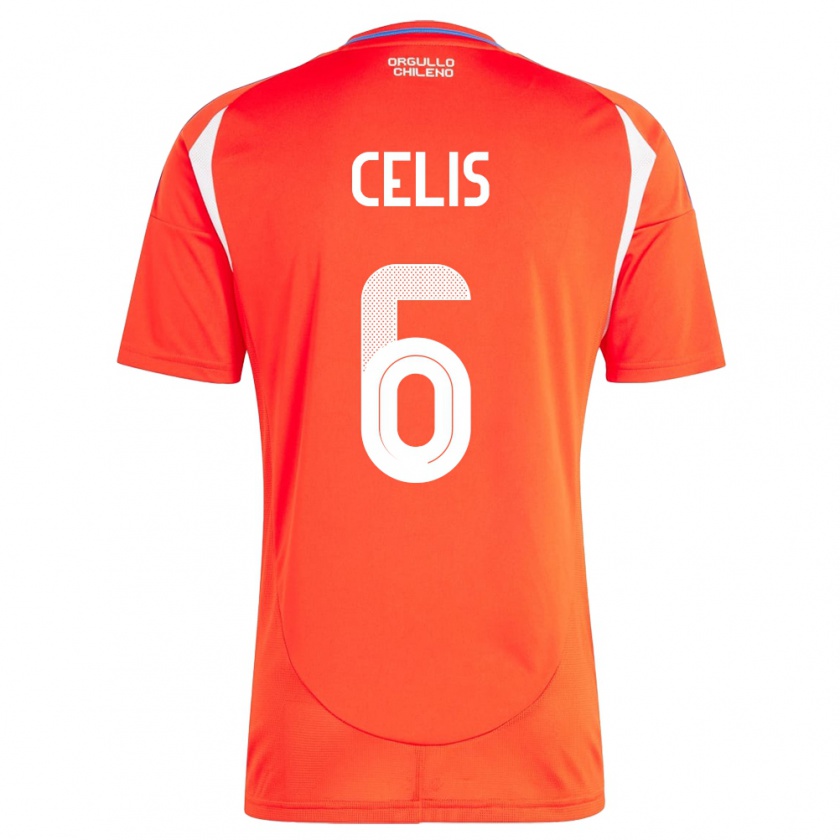 Kandiny Heren Chili Milovan Celis #6 Rood Thuisshirt Thuistenue 24-26 T-Shirt