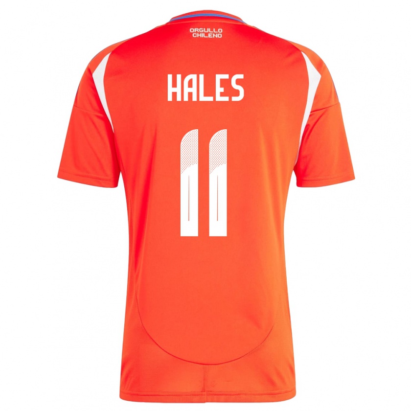 Kandiny Uomo Maglia Cile Alejandro Hales #11 Rosso Kit Gara Home 24-26 Maglietta