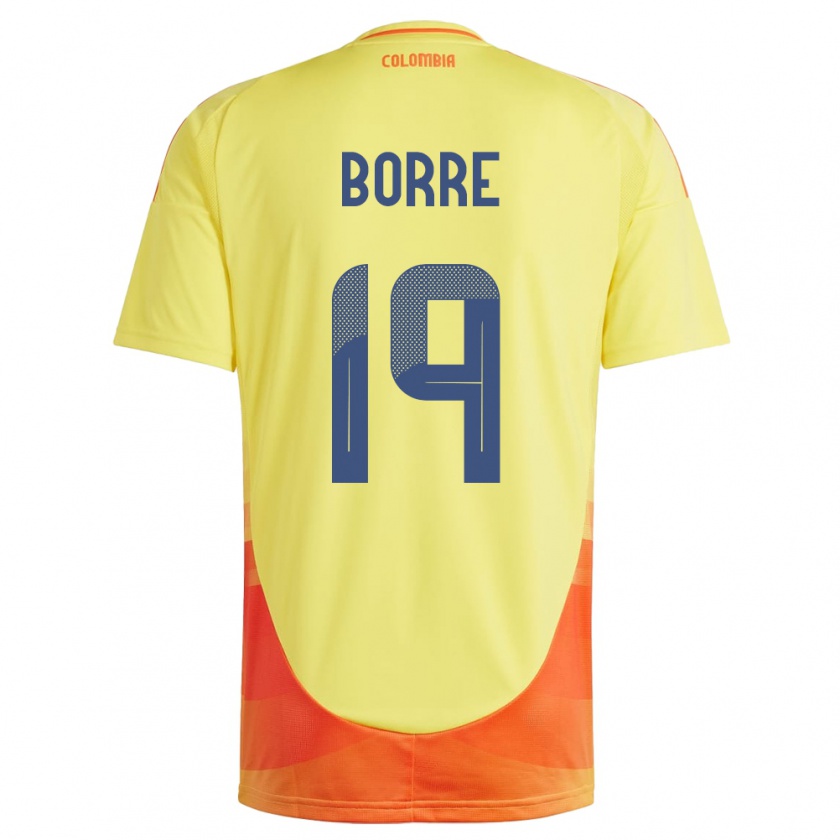 Kandiny Heren Colombia Rafael Borré #19 Geel Thuisshirt Thuistenue 24-26 T-Shirt België