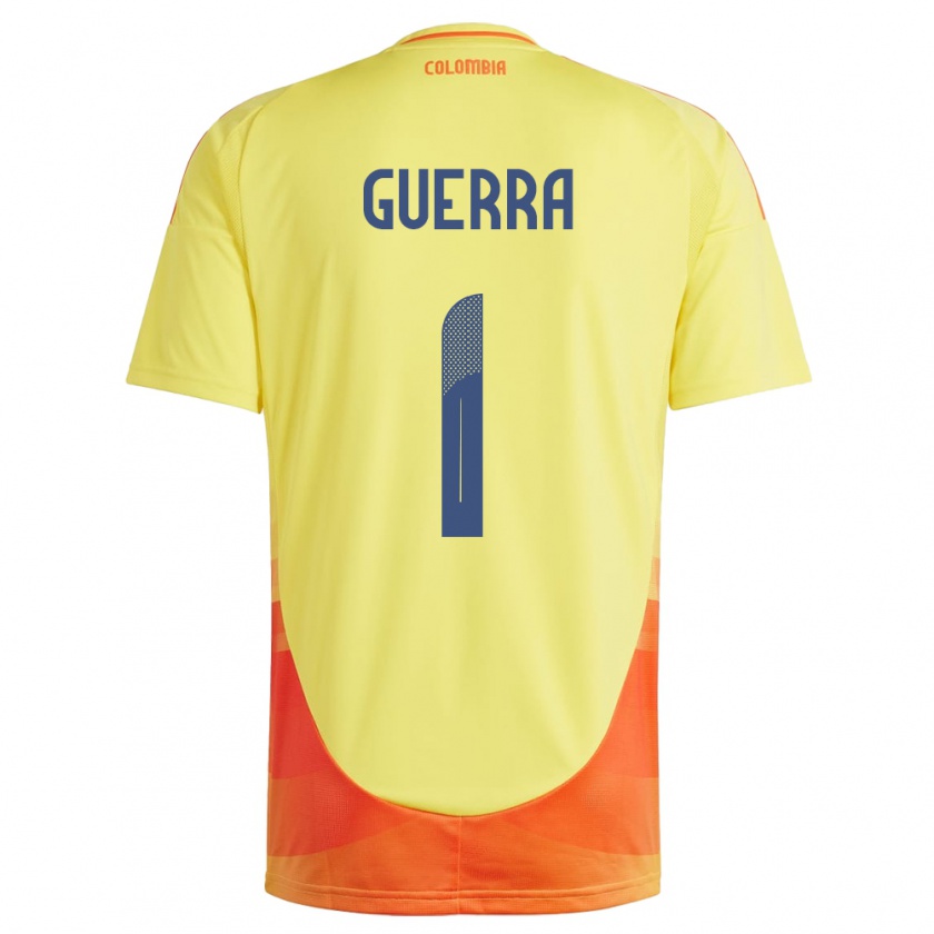 Kandiny Heren Colombia Sebastián Guerra #1 Geel Thuisshirt Thuistenue 24-26 T-Shirt België