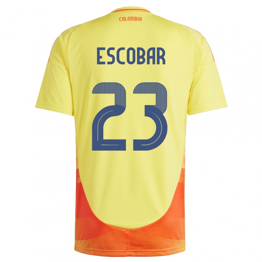 Kandiny Hombre Camiseta Colombia Josen Escobar #23 Amarillo 1ª Equipación 24-26 La Camisa México