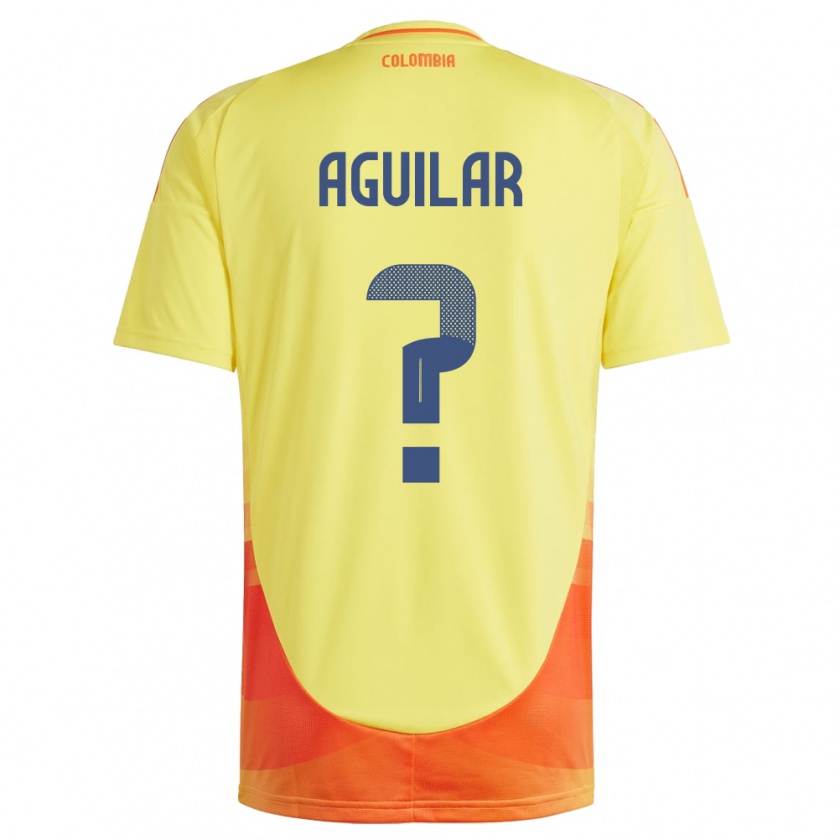 Kandiny Heren Colombia Alejandro Aguilar #0 Geel Thuisshirt Thuistenue 24-26 T-Shirt