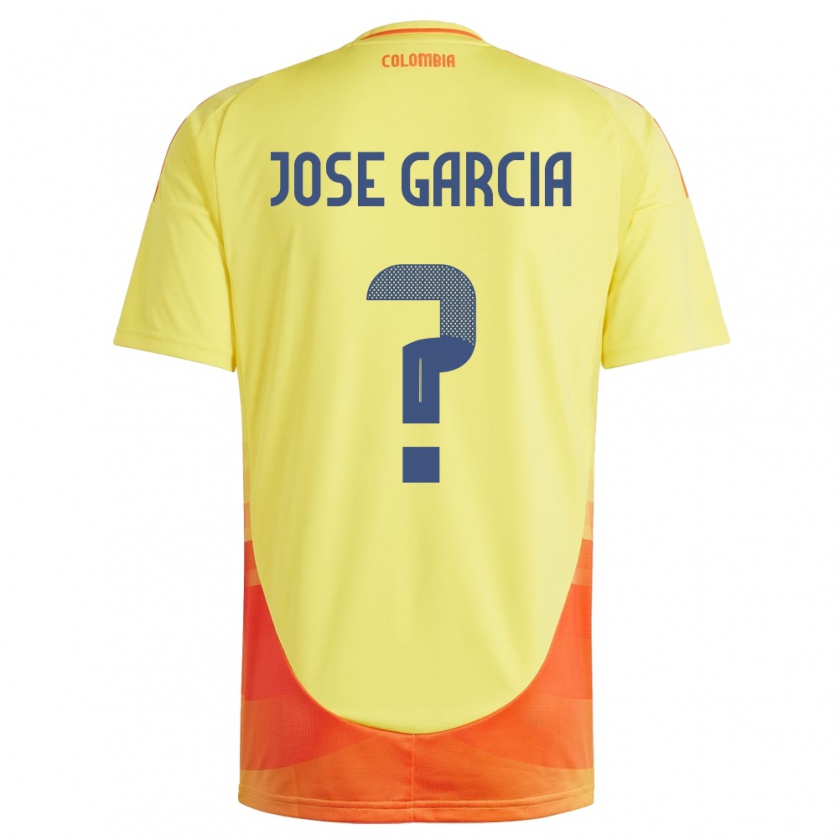 Kandiny Hombre Camiseta Colombia José García #0 Amarillo 1ª Equipación 24-26 La Camisa México