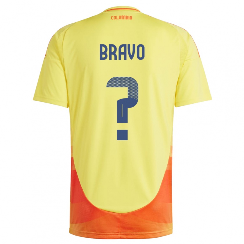 Kandiny Hombre Camiseta Colombia Pedro Bravo #0 Amarillo 1ª Equipación 24-26 La Camisa México