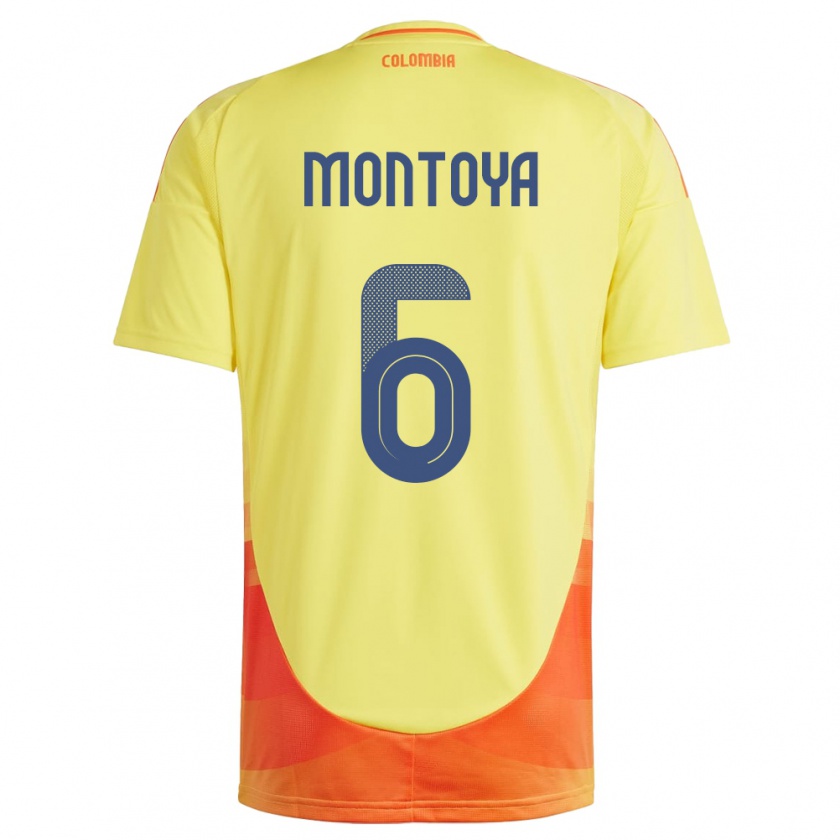 Kandiny Uomo Maglia Colombia Daniela Montoya #6 Giallo Kit Gara Home 24-26 Maglietta