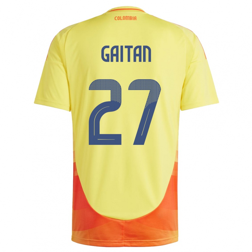 Kandiny Hombre Camiseta Colombia Natalia Gaitán #27 Amarillo 1ª Equipación 24-26 La Camisa México