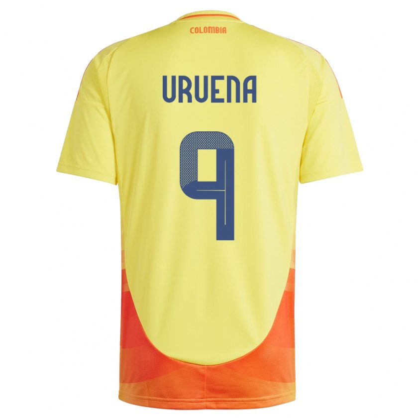 Kandiny Uomo Maglia Colombia Gabriela Urueña #9 Giallo Kit Gara Home 24-26 Maglietta