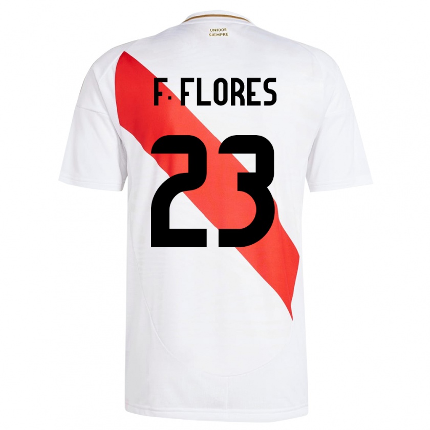 Kandiny Hombre Camiseta Perú Franchesco Flores #23 Blanco 1ª Equipación 24-26 La Camisa