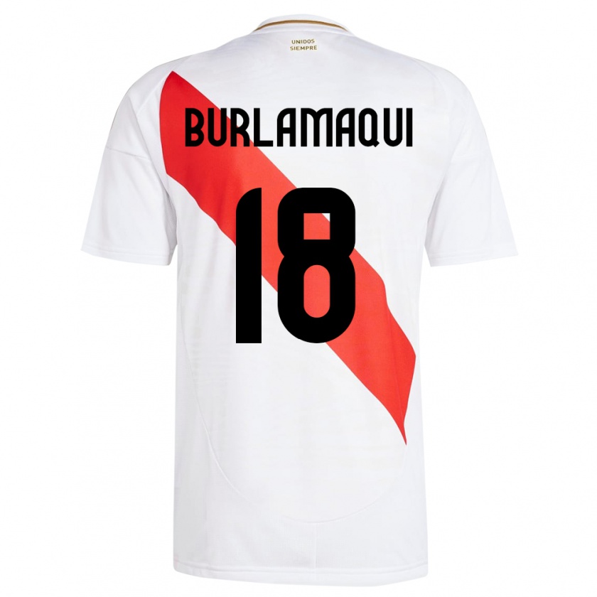 Kandiny Herren Peru Alessandro Burlamaqui #18 Weiß Heimtrikot Trikot 24-26 T-Shirt Österreich