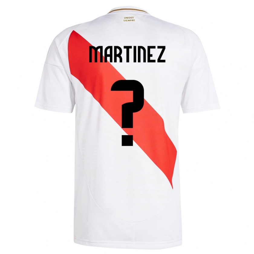 Kandiny Hombre Camiseta Perú Juan Martínez #0 Blanco 1ª Equipación 24-26 La Camisa