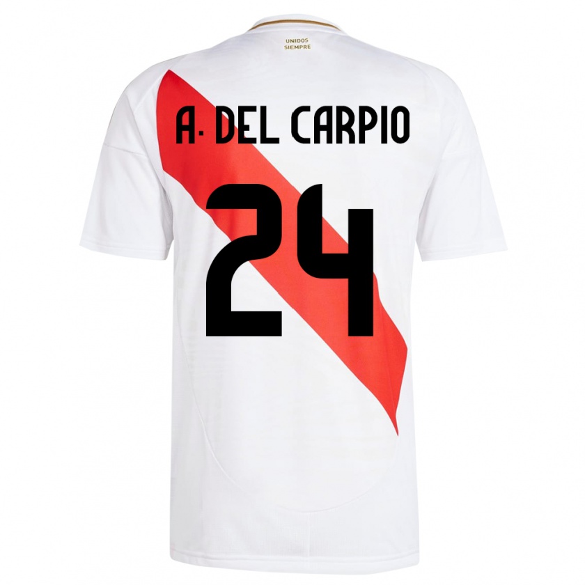 Kandiny Hombre Camiseta Perú Annie Del Carpio #24 Blanco 1ª Equipación 24-26 La Camisa