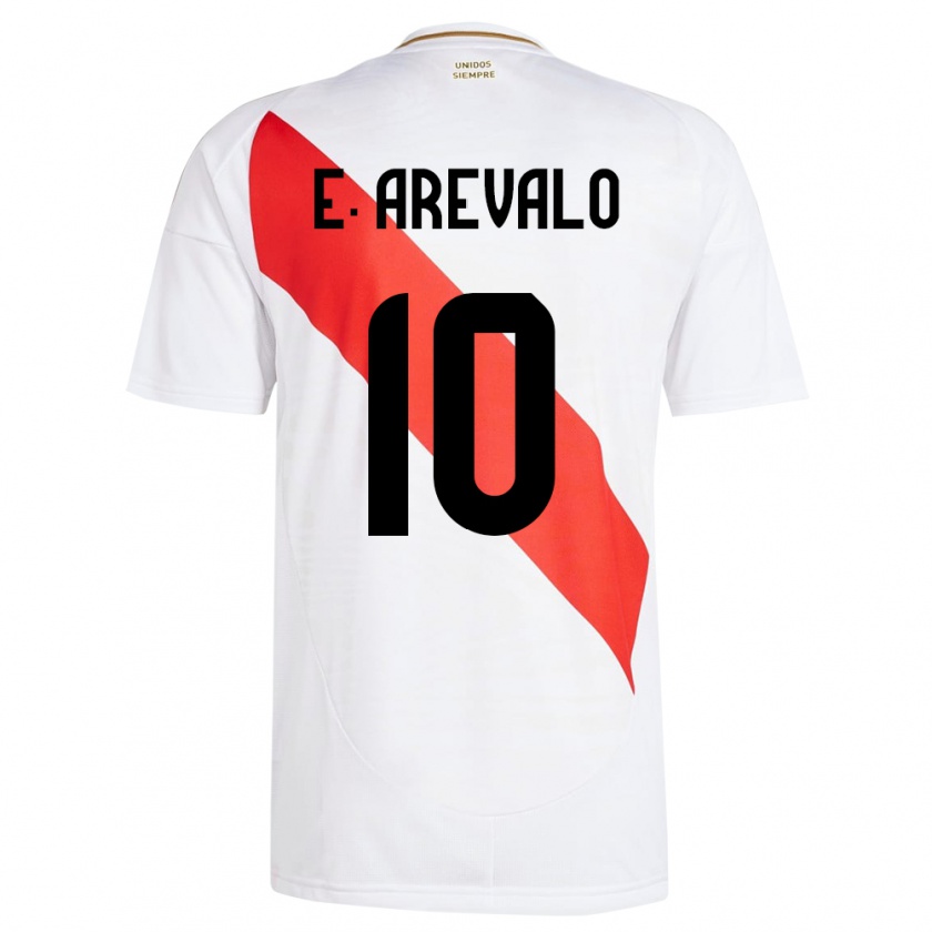 Kandiny Hombre Camiseta Perú Emily Arévalo #10 Blanco 1ª Equipación 24-26 La Camisa