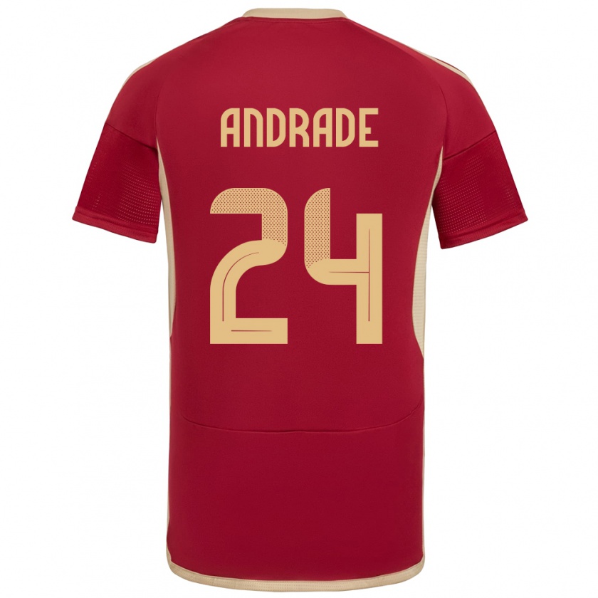 Kandiny Hombre Camiseta Venezuela Kervin Andrade #24 Borgoña 1ª Equipación 24-26 La Camisa México