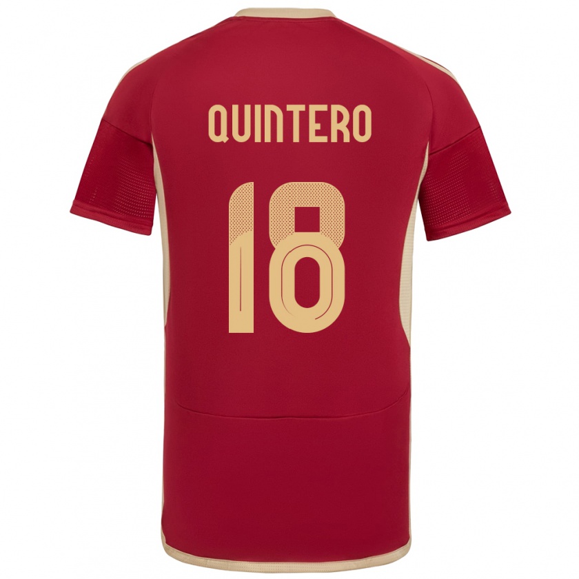 Kandiny Hombre Camiseta Venezuela Jesús Quintero #18 Borgoña 1ª Equipación 24-26 La Camisa México