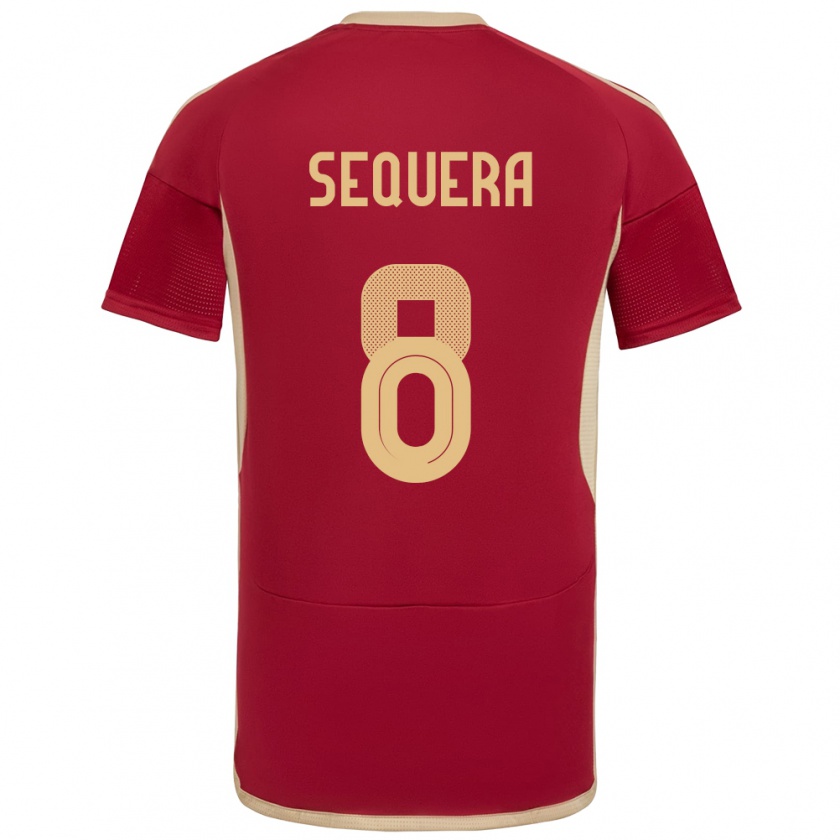 Kandiny Hombre Camiseta Venezuela Giovanny Sequera #8 Borgoña 1ª Equipación 24-26 La Camisa México