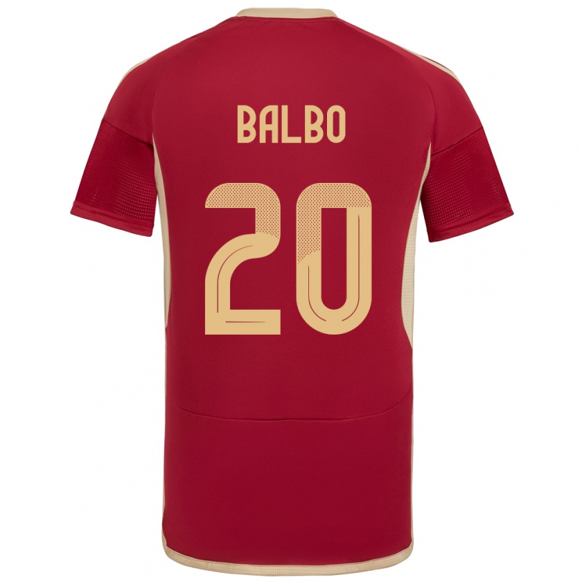 Kandiny Uomo Maglia Venezuela Luis Balbo #20 Borgogna Kit Gara Home 24-26 Maglietta