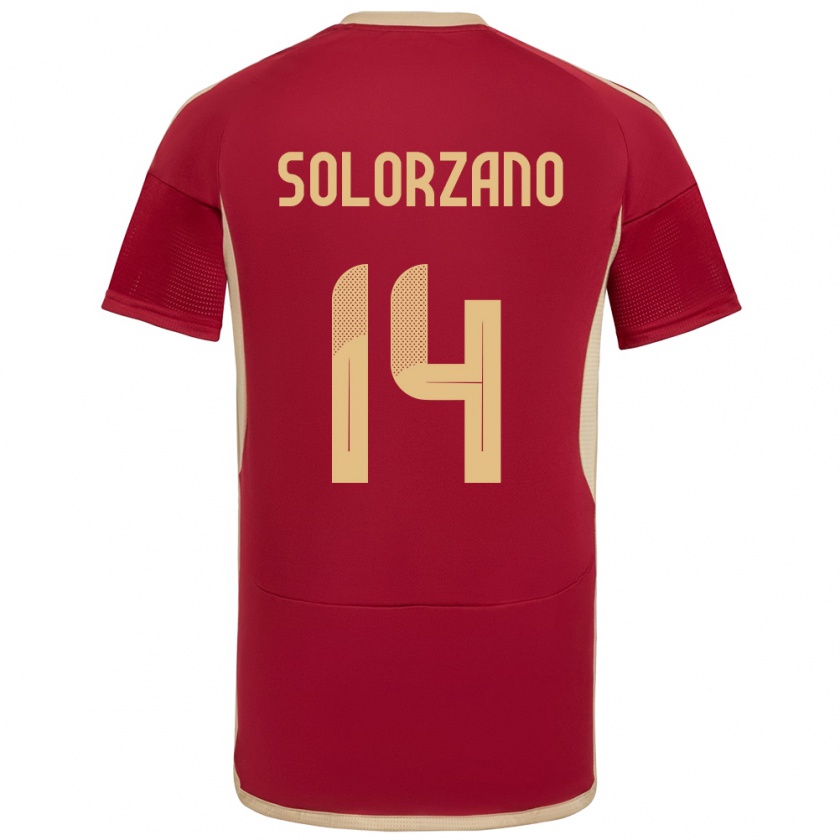 Kandiny Herren Venezuela Fabiola Solórzano #14 Burgund Heimtrikot Trikot 24-26 T-Shirt Österreich