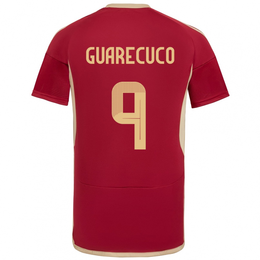 Kandiny Hombre Camiseta Venezuela Joemar Guarecuco #9 Borgoña 1ª Equipación 24-26 La Camisa México