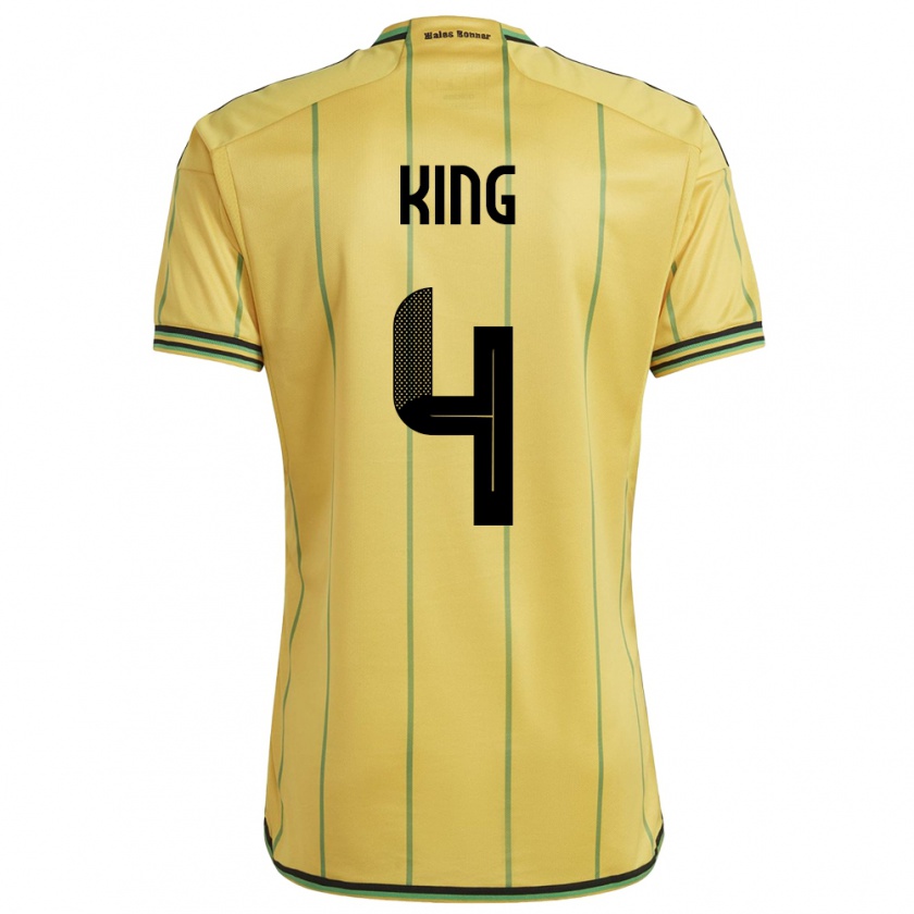 Kandiny Heren Jamaica Richard King #4 Geel Thuisshirt Thuistenue 24-26 T-Shirt