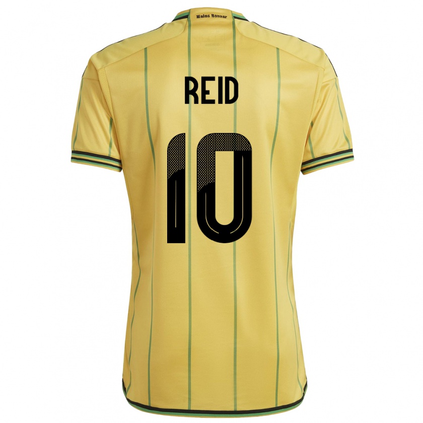 Kandiny Uomo Maglia Giamaica Bobby De Cordova-Reid #10 Giallo Kit Gara Home 24-26 Maglietta