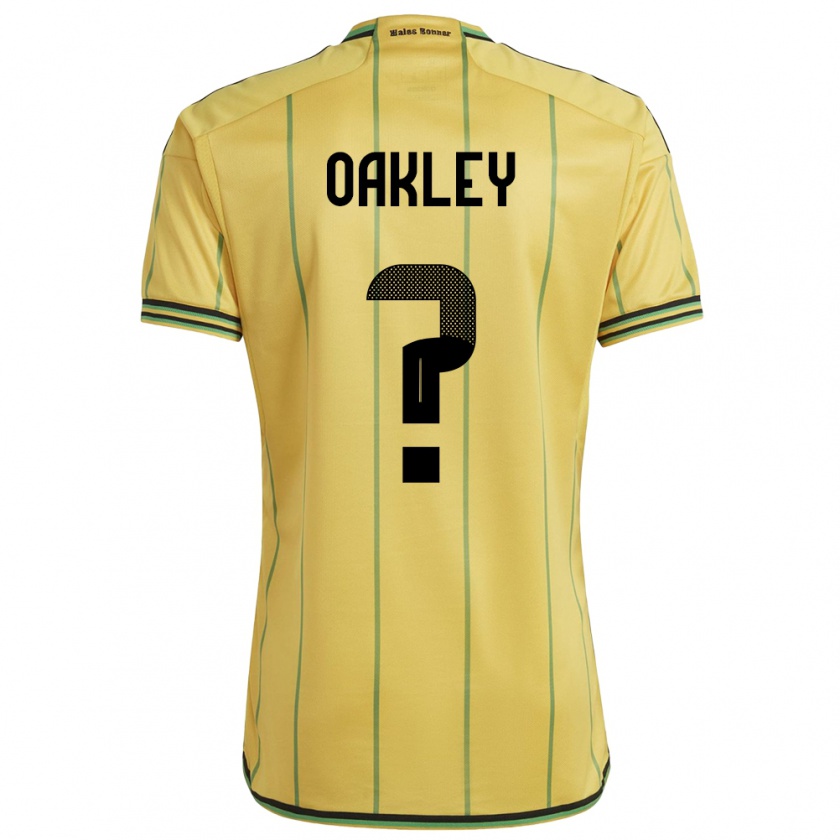 Kandiny Uomo Maglia Giamaica Katie Oakley #0 Giallo Kit Gara Home 24-26 Maglietta