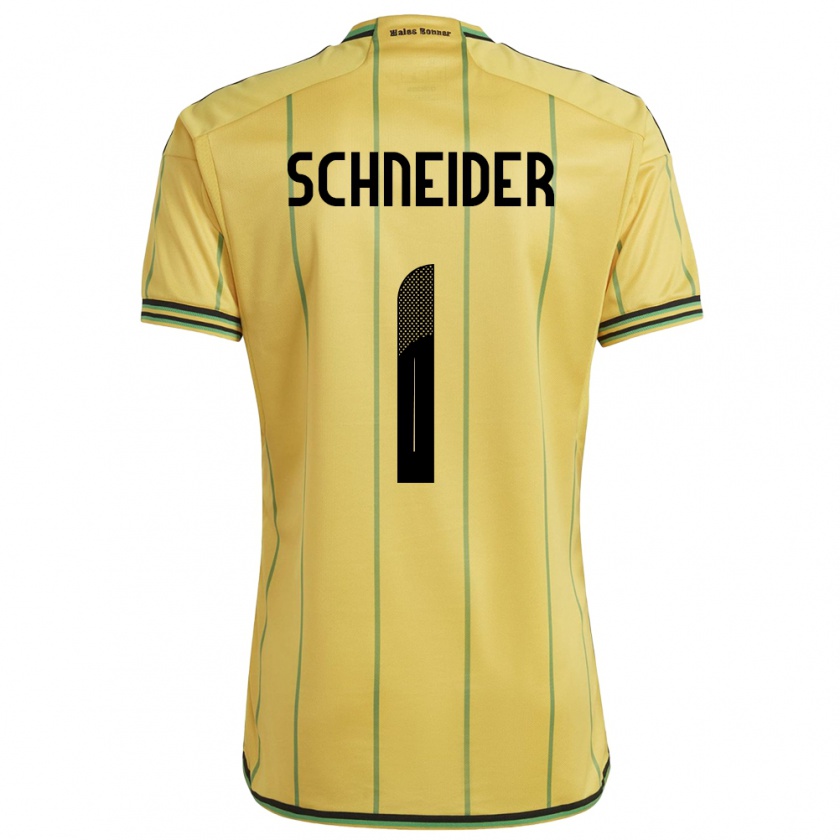 Kandiny Uomo Maglia Giamaica Sydney Schneider #1 Giallo Kit Gara Home 24-26 Maglietta