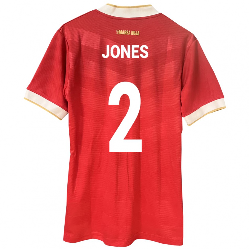 Kandiny Uomo Maglia Panamá Joseph Jones #2 Rosso Kit Gara Home 24-26 Maglietta