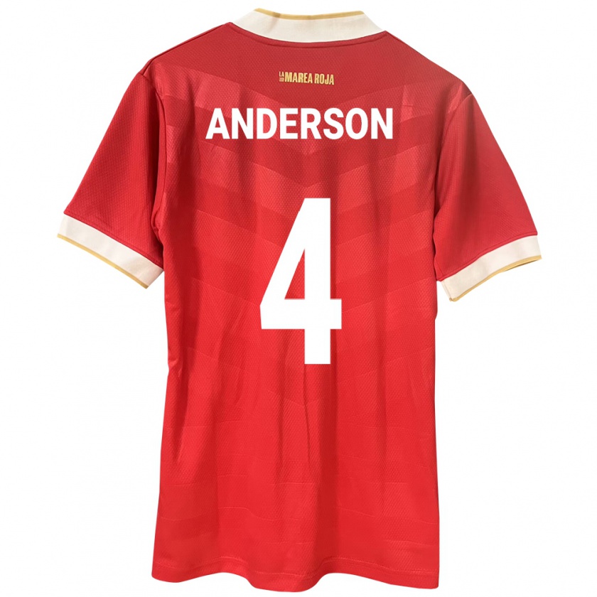 Kandiny Herren Panama Eduardo Anderson #4 Rot Heimtrikot Trikot 24-26 T-Shirt Österreich