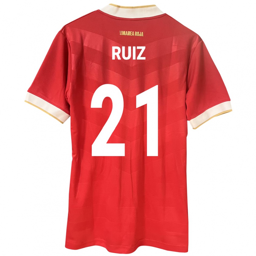 Kandiny Heren Panama Alberto Ruiz #21 Rood Thuisshirt Thuistenue 24-26 T-Shirt