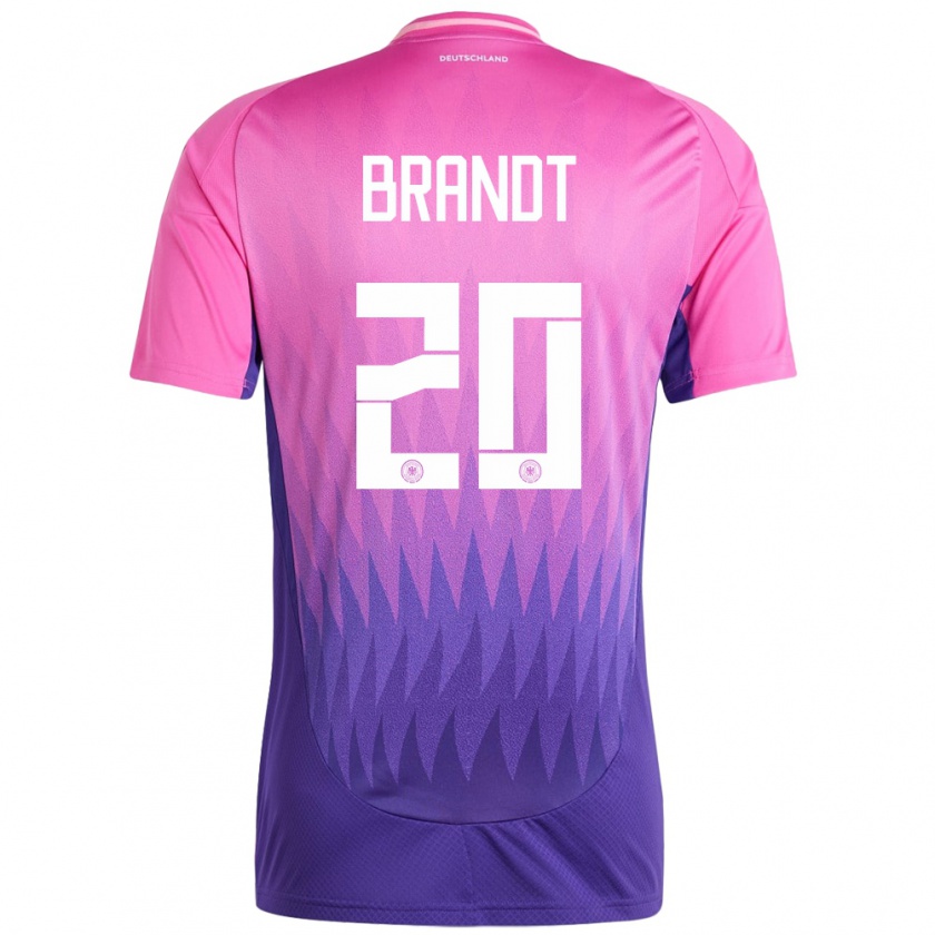 Kandiny Uomo Maglia Germania Julian Brandt #20 Rosa Viola Kit Gara Away 24-26 Maglietta