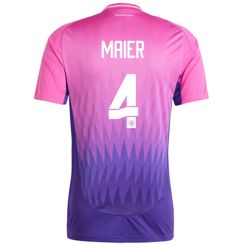 Kandiny Hombre Camiseta Alemania Leonie Maier #4 Rosado Morado 2ª Equipación 24-26 La Camisa