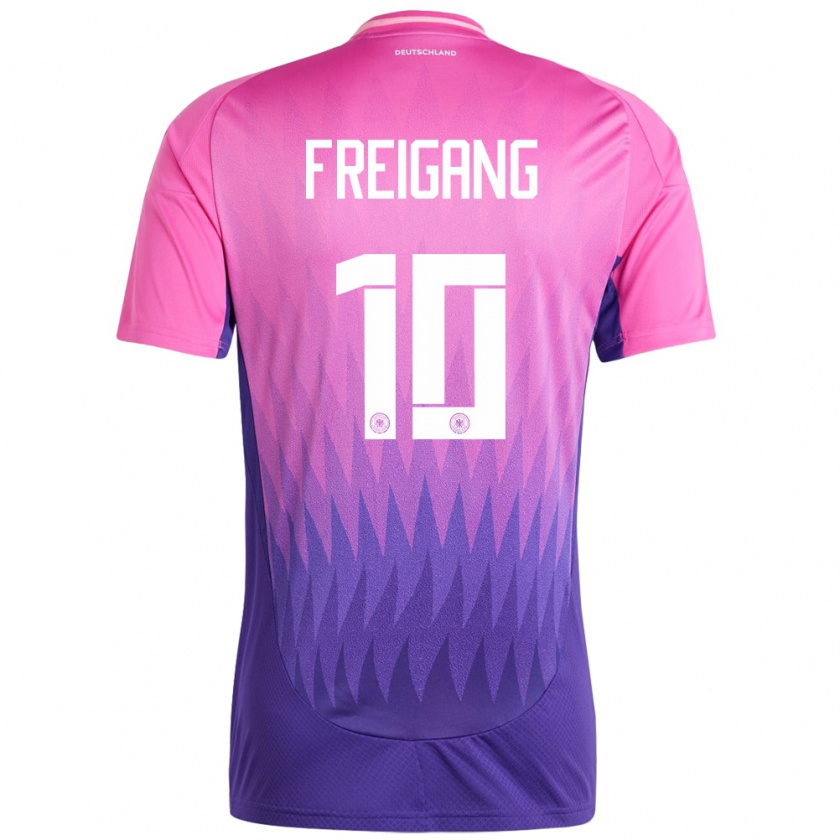 Kandiny Hombre Camiseta Alemania Laura Freigang #10 Rosado Morado 2ª Equipación 24-26 La Camisa