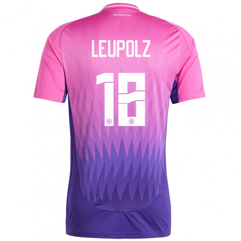 Kandiny Uomo Maglia Germania Melanie Leupolz #18 Rosa Viola Kit Gara Away 24-26 Maglietta