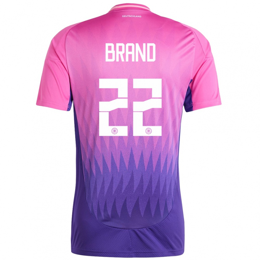 Kandiny Uomo Maglia Germania Jule Brand #22 Rosa Viola Kit Gara Away 24-26 Maglietta